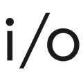 Black 'i/o' logo on a white background